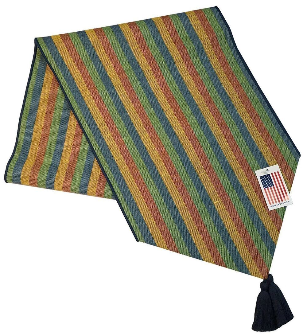 Manual Woodworkers Beach Fun Tropical Table Runner Tapestry Stripe 72" Long